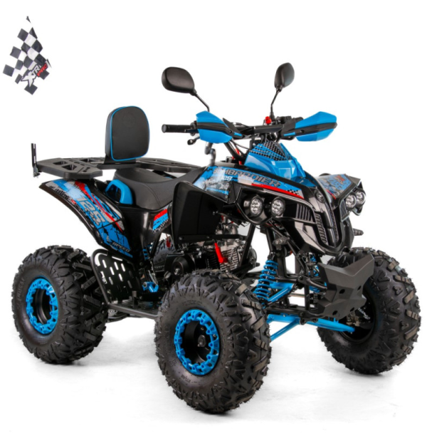 QUAD XTR 125CM3 VARIA 008/8PRO+ KOŁA 8 (3 BIEGI+1 WSTECZNY) rozruch elektryczny KOLOR CZARNO-NIEBIESKI