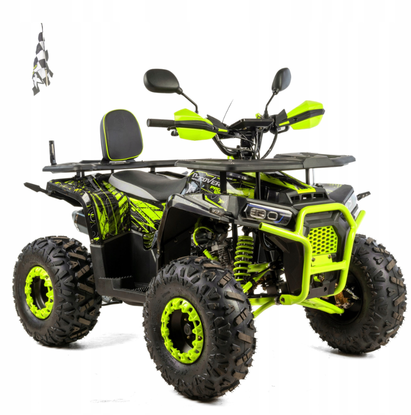 QUAD XTR 125CC DISCOVERY 018/8 PRO KOŁA 8 (1 BIEG +1 WSTECZNY) rozruch elektryczny KOLOR CZARNO-LIMONKOWY