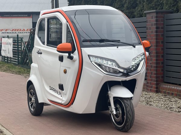 MINI SAMOCHÓD SARINI FIBI B BAGAŻNIK 3-kołowy 2500W 72V 58AH KOLOR biały