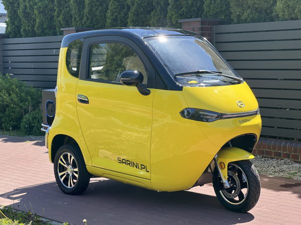 MINI SAMOCHÓD SARINI TITO HS HYBRYDOWY 3-kołowy 3000W 65AH KOLOR ŻÓŁTO-CZARNY - obrazek 2
