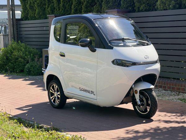 MINI SAMOCHÓD SARINI TITO HS HYBRYDOWY 3-kołowy 3000W 65AH KOLOR BIAŁO-CZARNY - obrazek 3